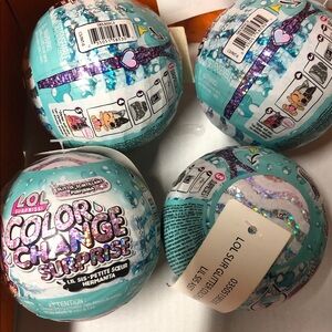 NWT 4 LOL Surprise Glitter Color Change Dolls with 7 Surprises
